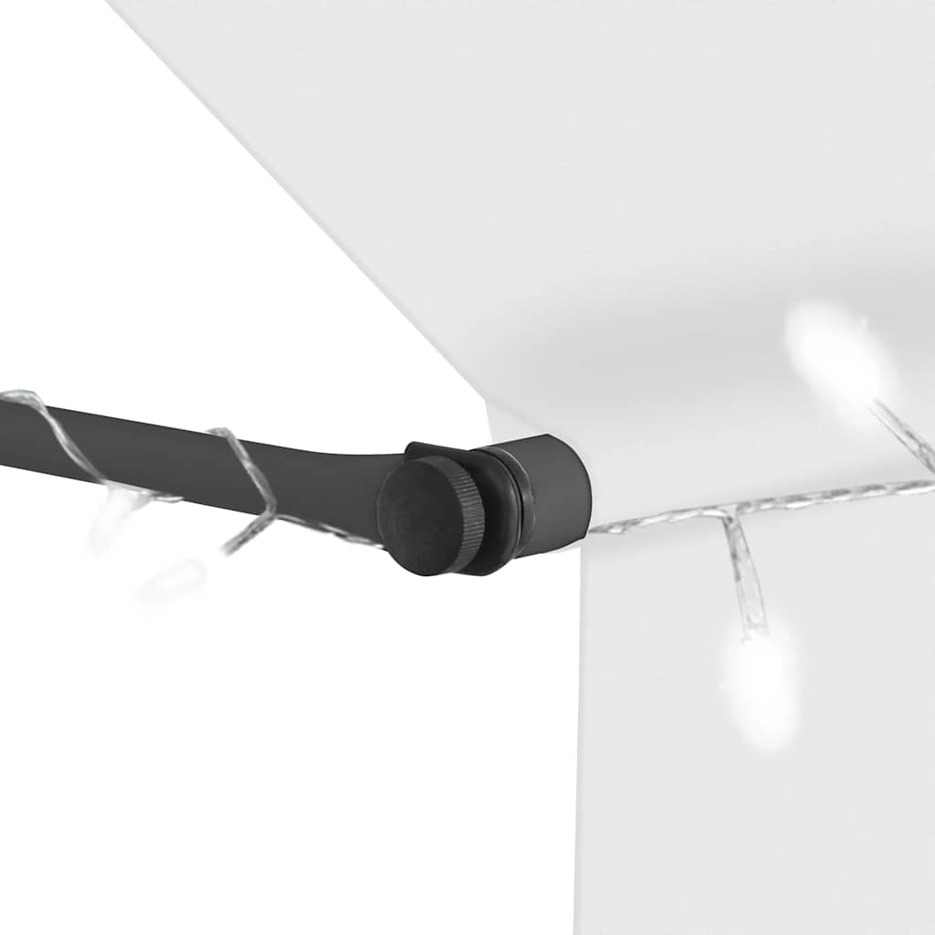 Tenda na ručno uvlačenje s LED svjetlima 300 cm krem