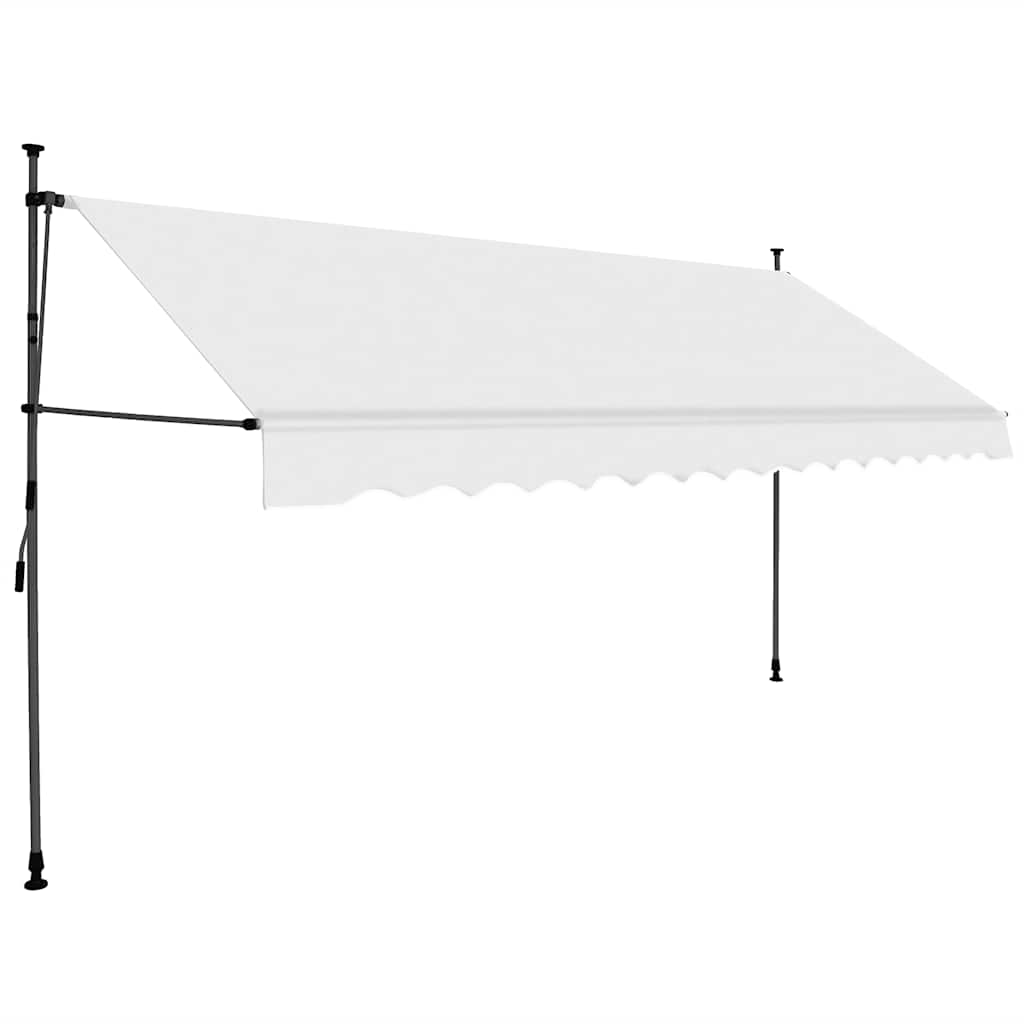 Tenda na ručno uvlačenje s LED svjetlima 400 cm krem