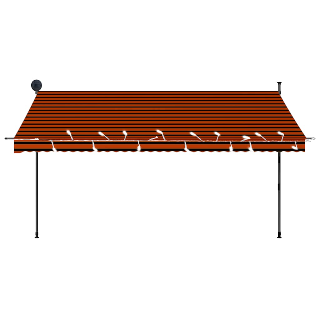 Tenda na ručno uvlačenje s LED svjetlom 350 cm narančasto-smeđa