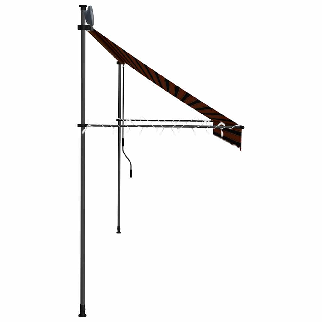 Tenda na ručno uvlačenje s LED svjetlom 350 cm narančasto-smeđa