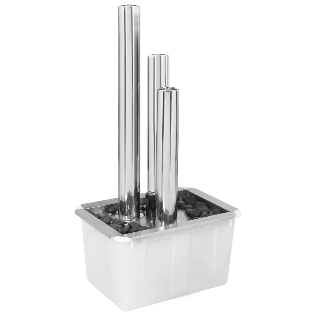 Vrtna fontana srebrna 48 x 34 x 88 cm od nehrđajućeg čelika