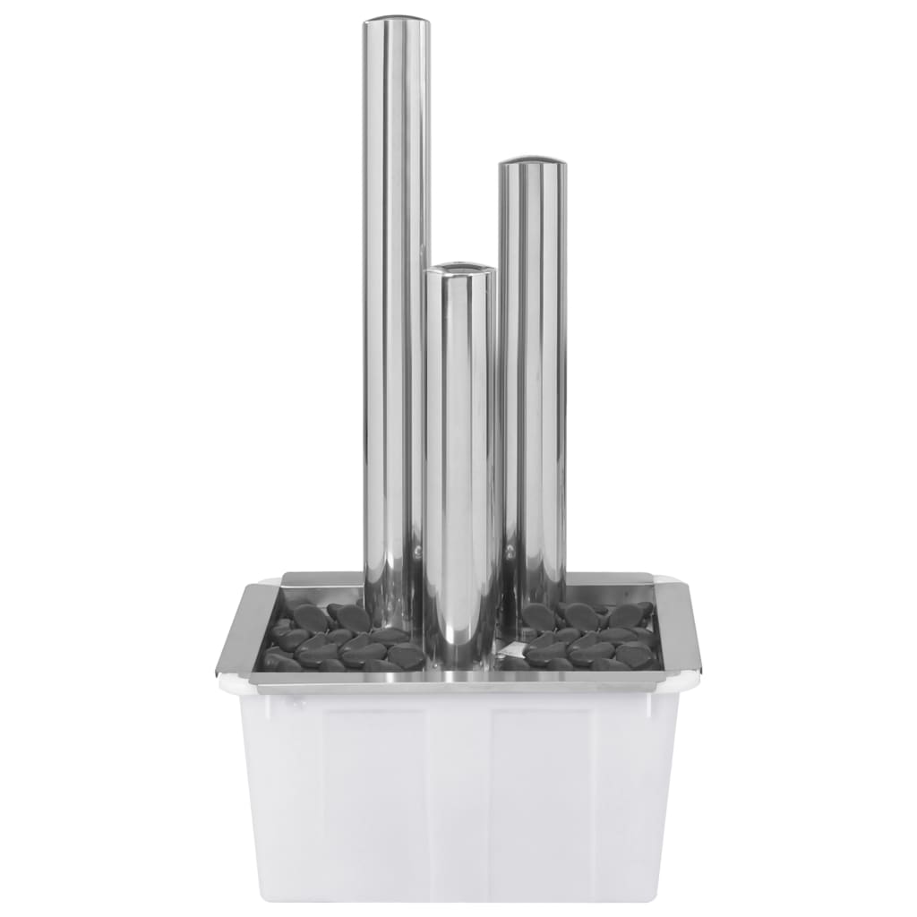 Vrtna fontana srebrna 48 x 34 x 88 cm od nehrđajućeg čelika