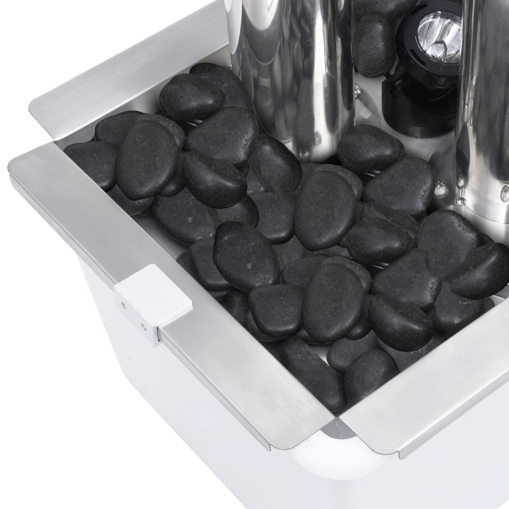 Vrtna fontana srebrna 48 x 34 x 88 cm od nehrđajućeg čelika