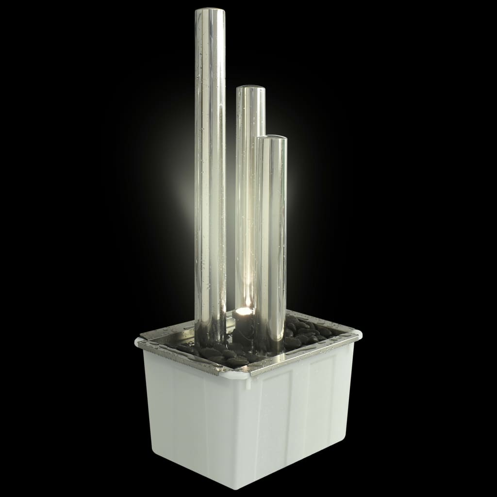 Vrtna fontana srebrna 48 x 34 x 88 cm od nehrđajućeg čelika