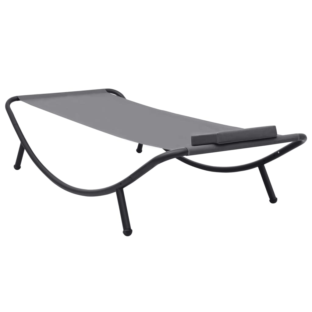 Vrtni ležaj sivi 200 x 90 cm čelični