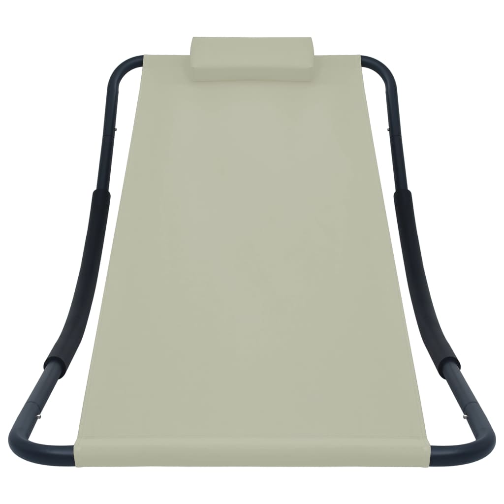 Vrtni ležaj krem 200 x 90 cm čelični