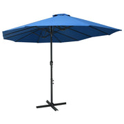 Vanjski suncobran s aluminijskim stupom 460 x 270 cm plavi