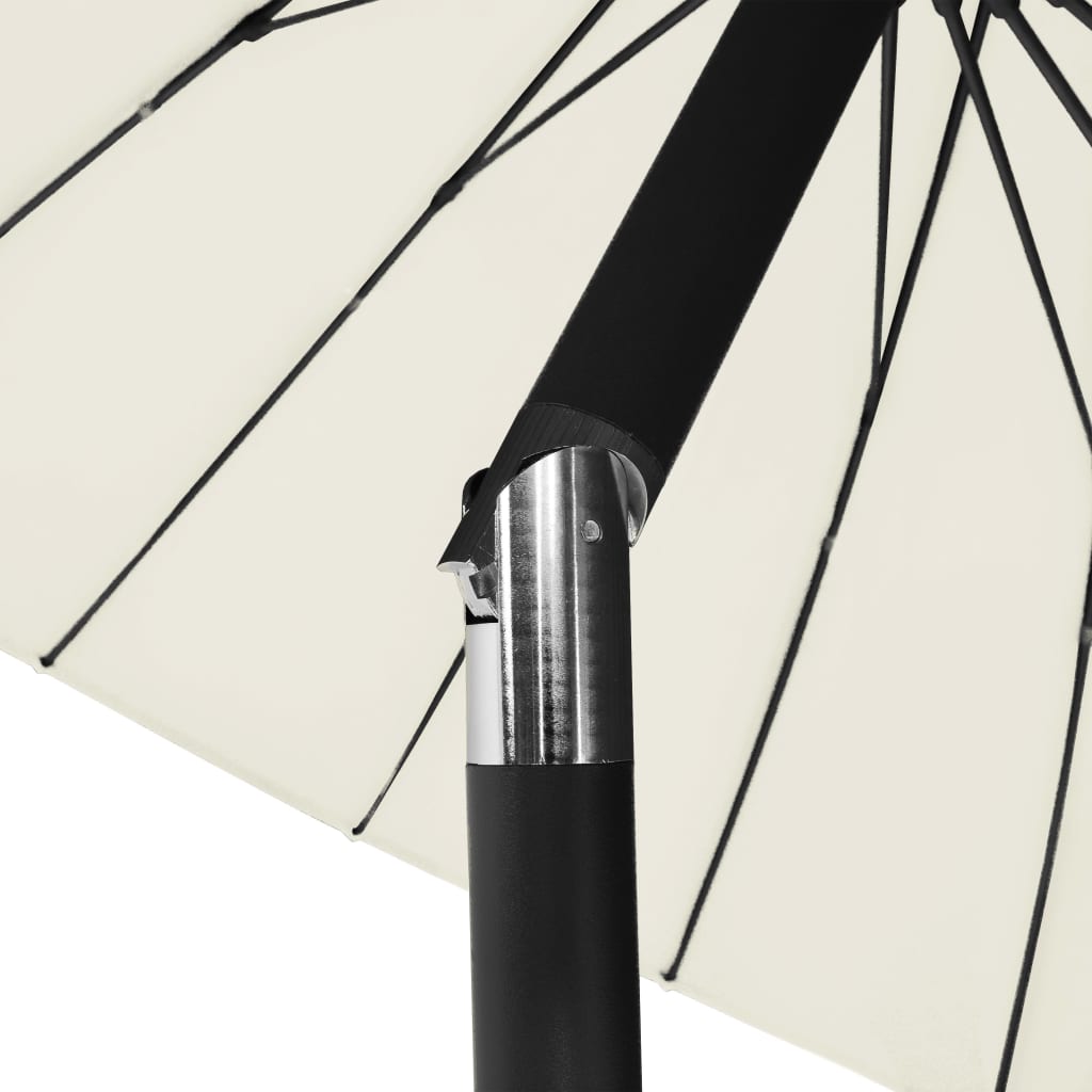 Vanjski suncobran s aluminijskim stupom 270 cm pješčano bijeli