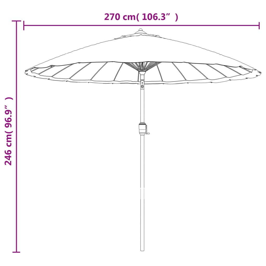 Vanjski suncobran s aluminijskim stupom 270 cm pješčano bijeli