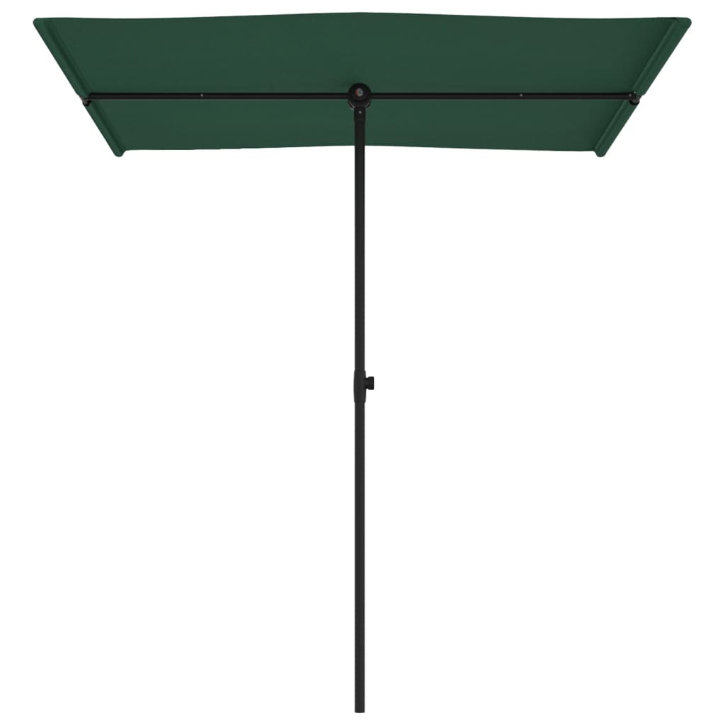 Vrtni suncobran s aluminijskim stupom 180 x 110 cm zeleni