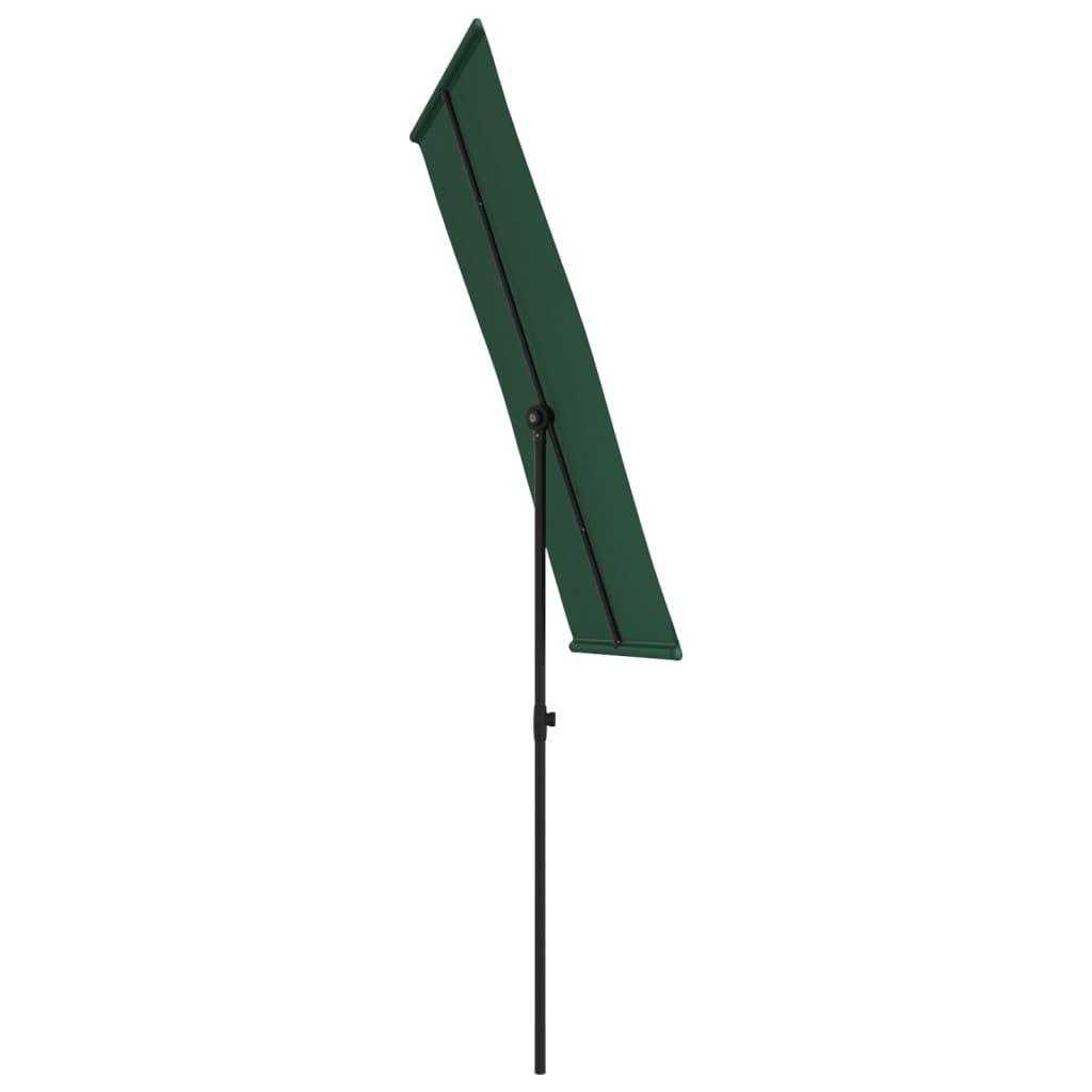 Vrtni suncobran s aluminijskim stupom 180 x 110 cm zeleni