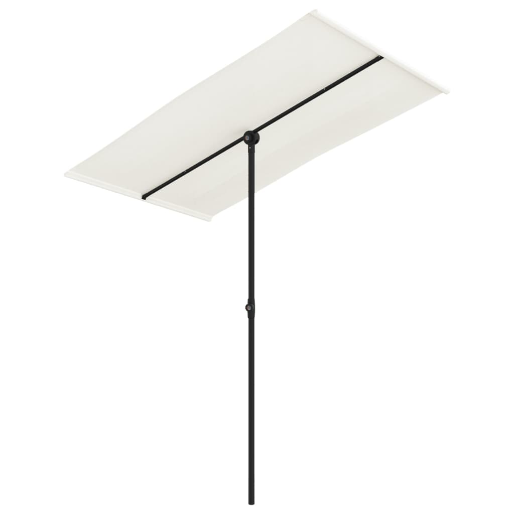 Vrtni suncobran s aluminijskim stupom 180x110 cm pijesak bijeli