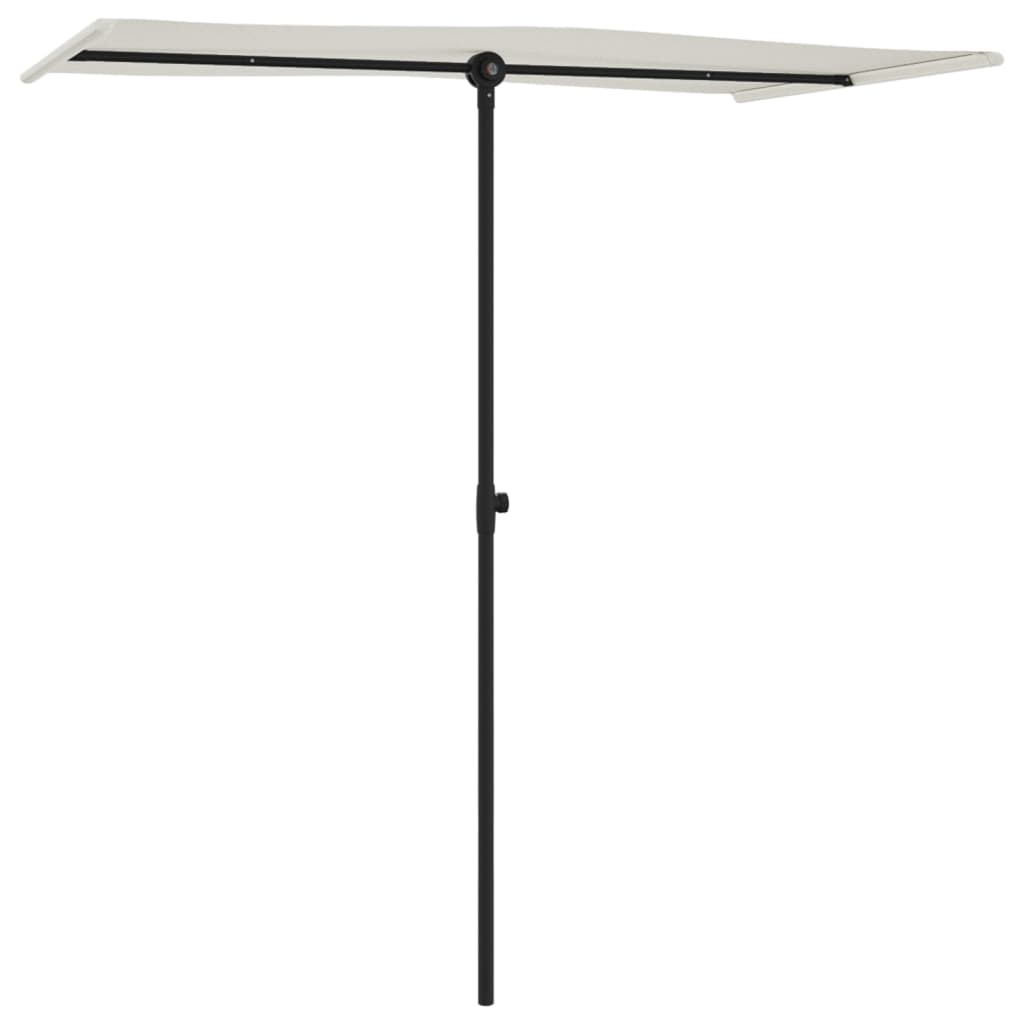 Vrtni suncobran s aluminijskim stupom 180x110 cm pijesak bijeli
