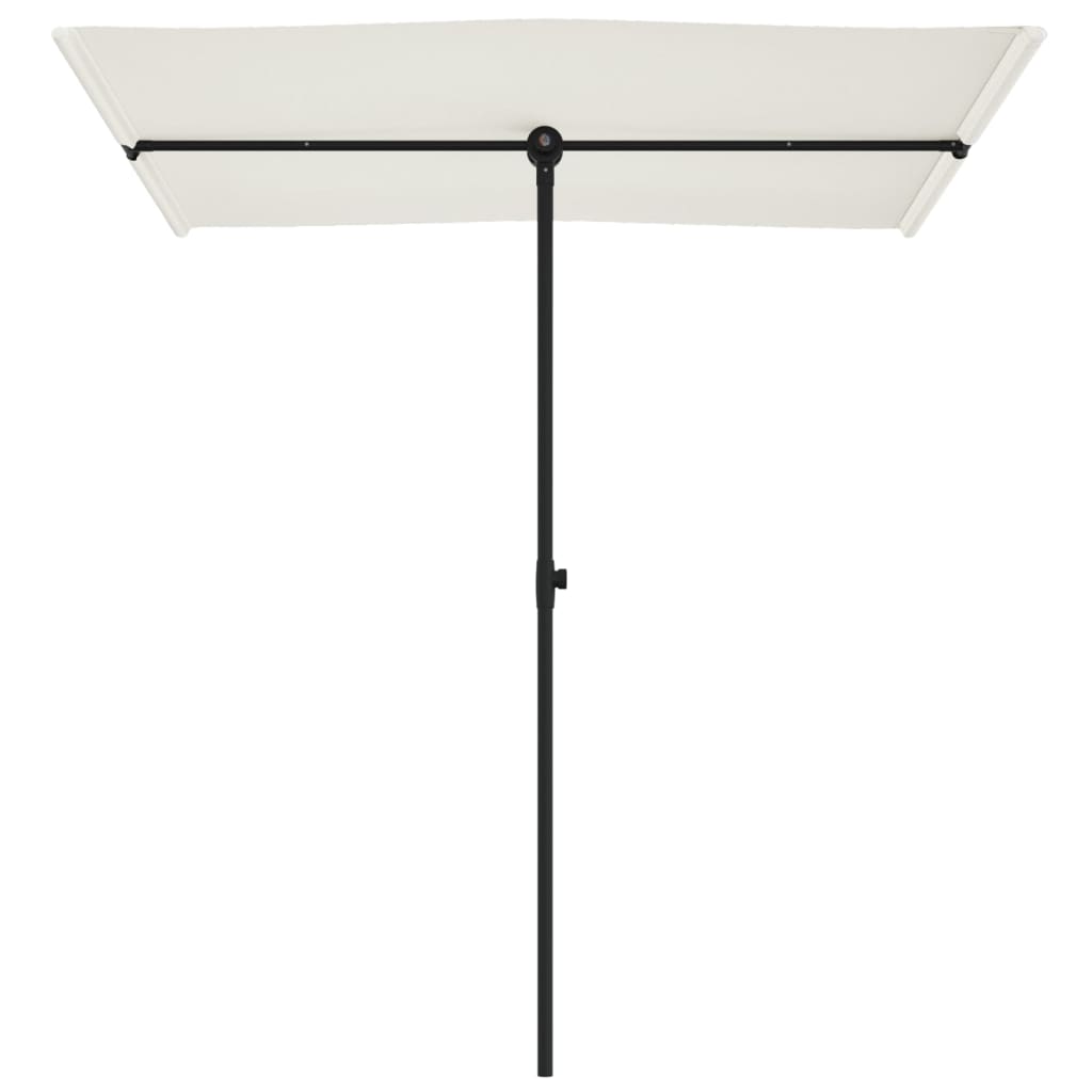 Vrtni suncobran s aluminijskim stupom 180x110 cm pijesak bijeli