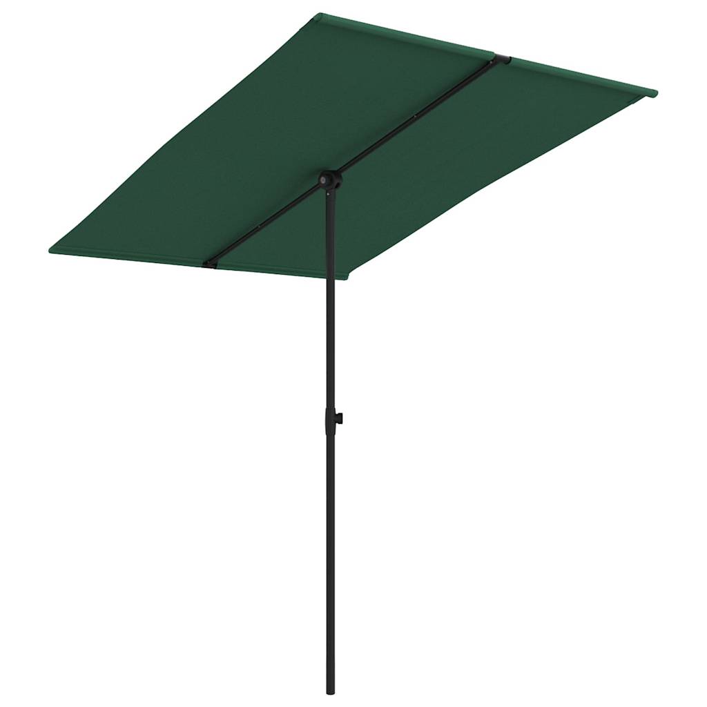 Vrtni suncobran s aluminijskim stupom 2 x 1,5 m zeleni
