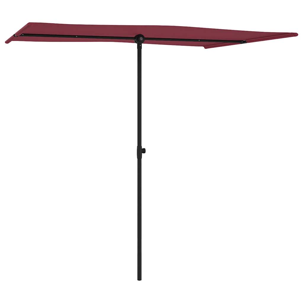 Vrtni suncobran s aluminijskim stupom 2 x 1,5 m bordo