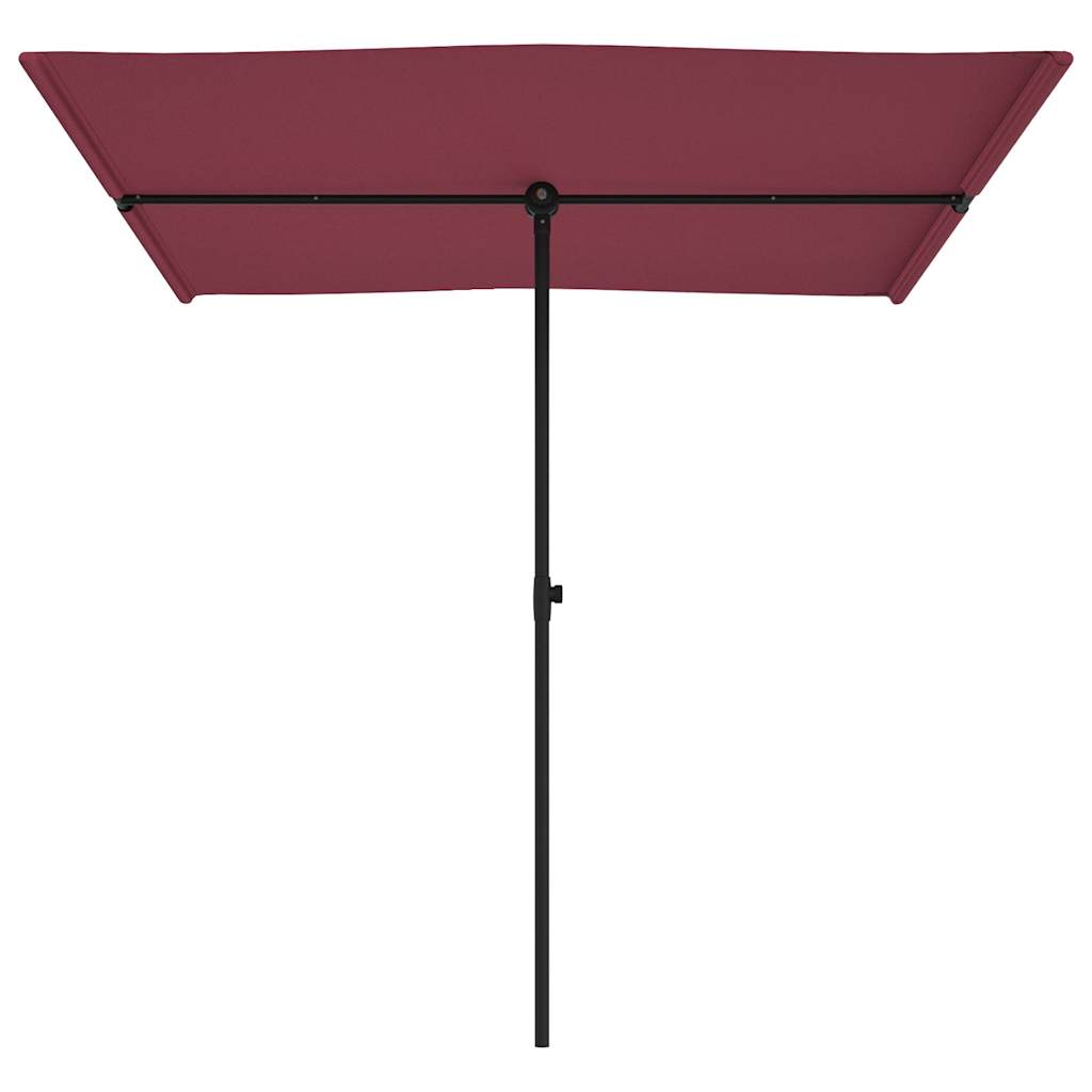 Vrtni suncobran s aluminijskim stupom 2 x 1,5 m bordo
