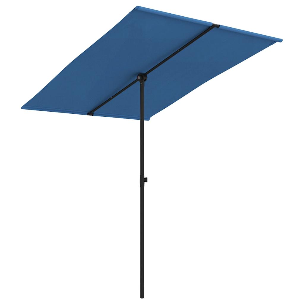 Vrtni suncobran s aluminijskim stupom 2 x 1,5 m azurnoplavi