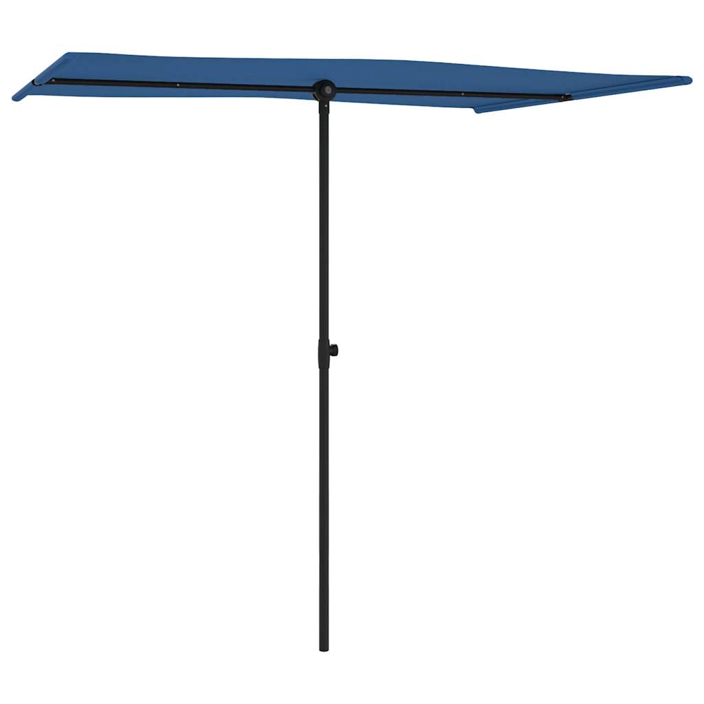 Vrtni suncobran s aluminijskim stupom 2 x 1,5 m azurnoplavi