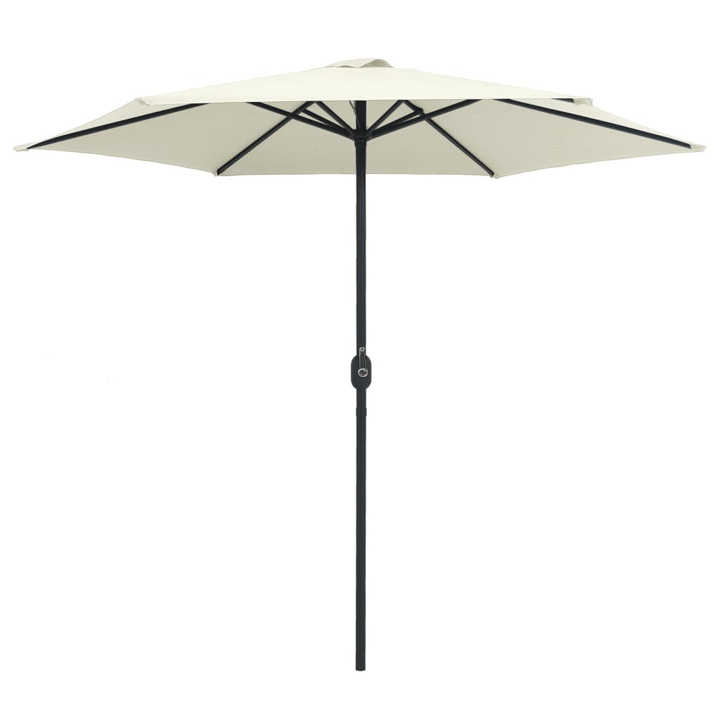 Vrtni suncobran s aluminijskim stupom 270x246 cm pijesak bijeli
