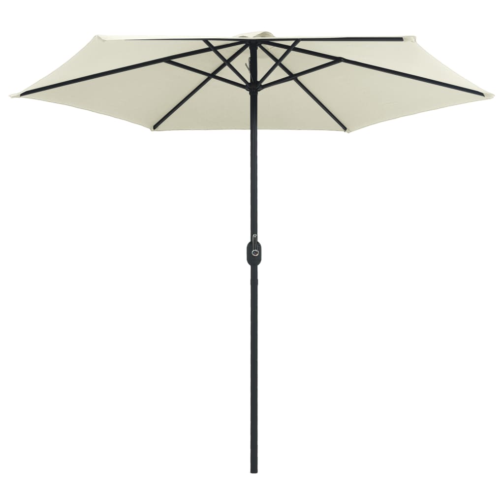 Vrtni suncobran s aluminijskim stupom 270x246 cm pijesak bijeli
