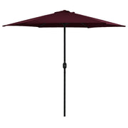 Vrtni suncobran s aluminijskim stupom 270 x 246 cm bordo