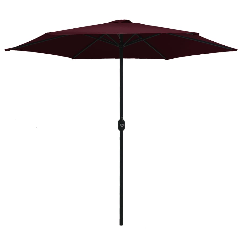 Vrtni suncobran s aluminijskim stupom 270 x 246 cm bordo