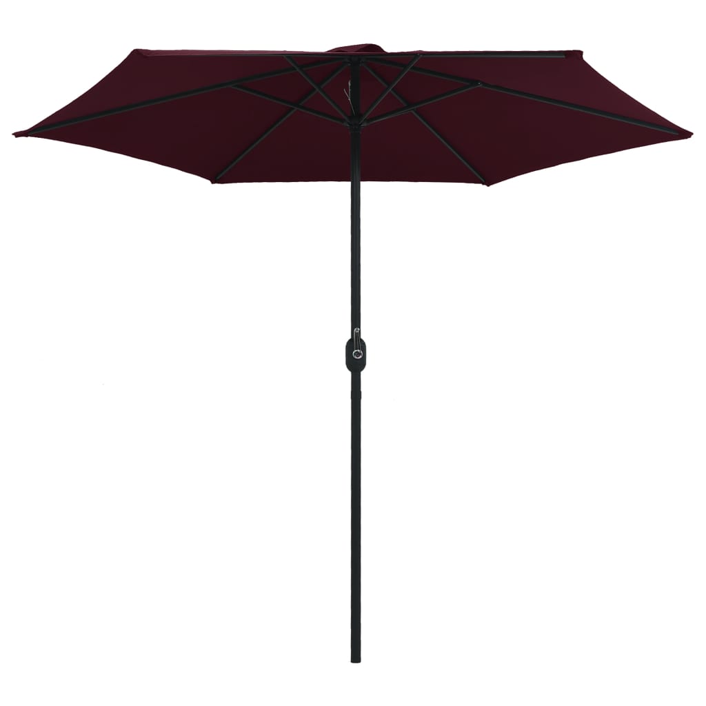 Vrtni suncobran s aluminijskim stupom 270 x 246 cm bordo