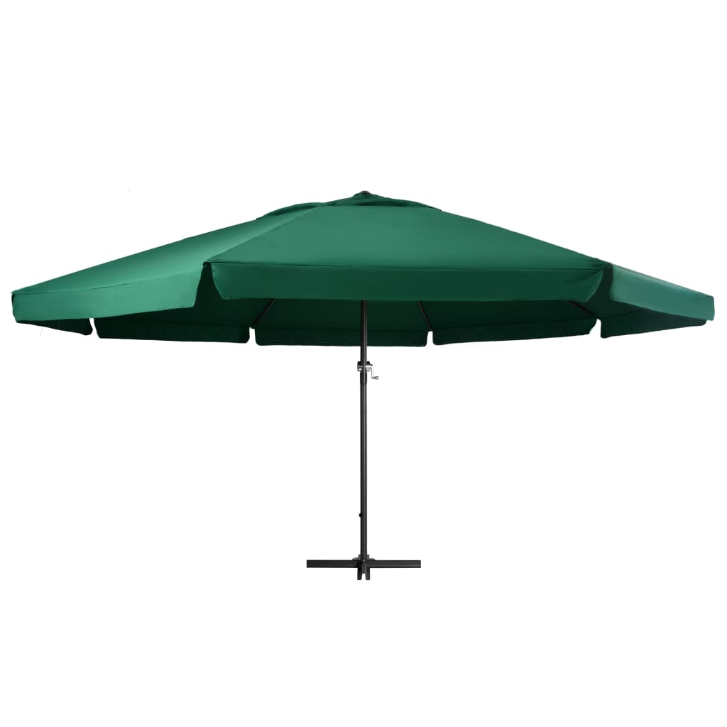 Vrtni suncobran s aluminijskim stupom 600 cm zeleni