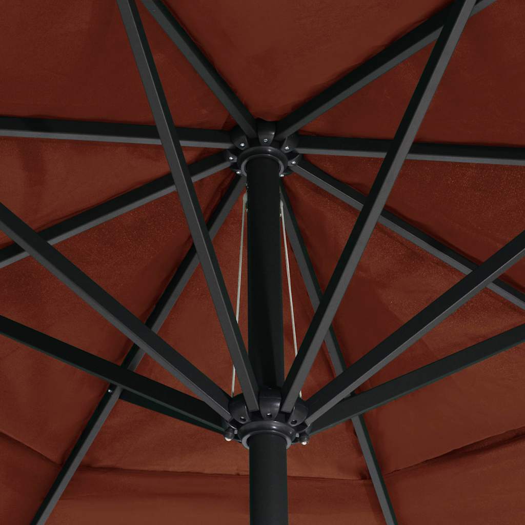 Vrtni suncobran s aluminijskim stupom 600 cm terakota