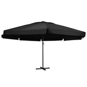 Vrtni suncobran s aluminijskim stupom 600 cm crni