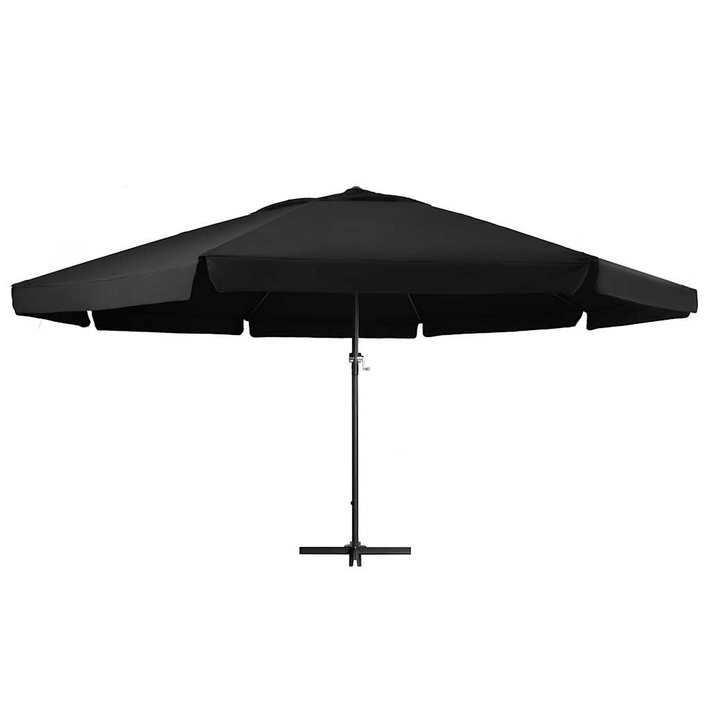 Vrtni suncobran s aluminijskim stupom 600 cm crni