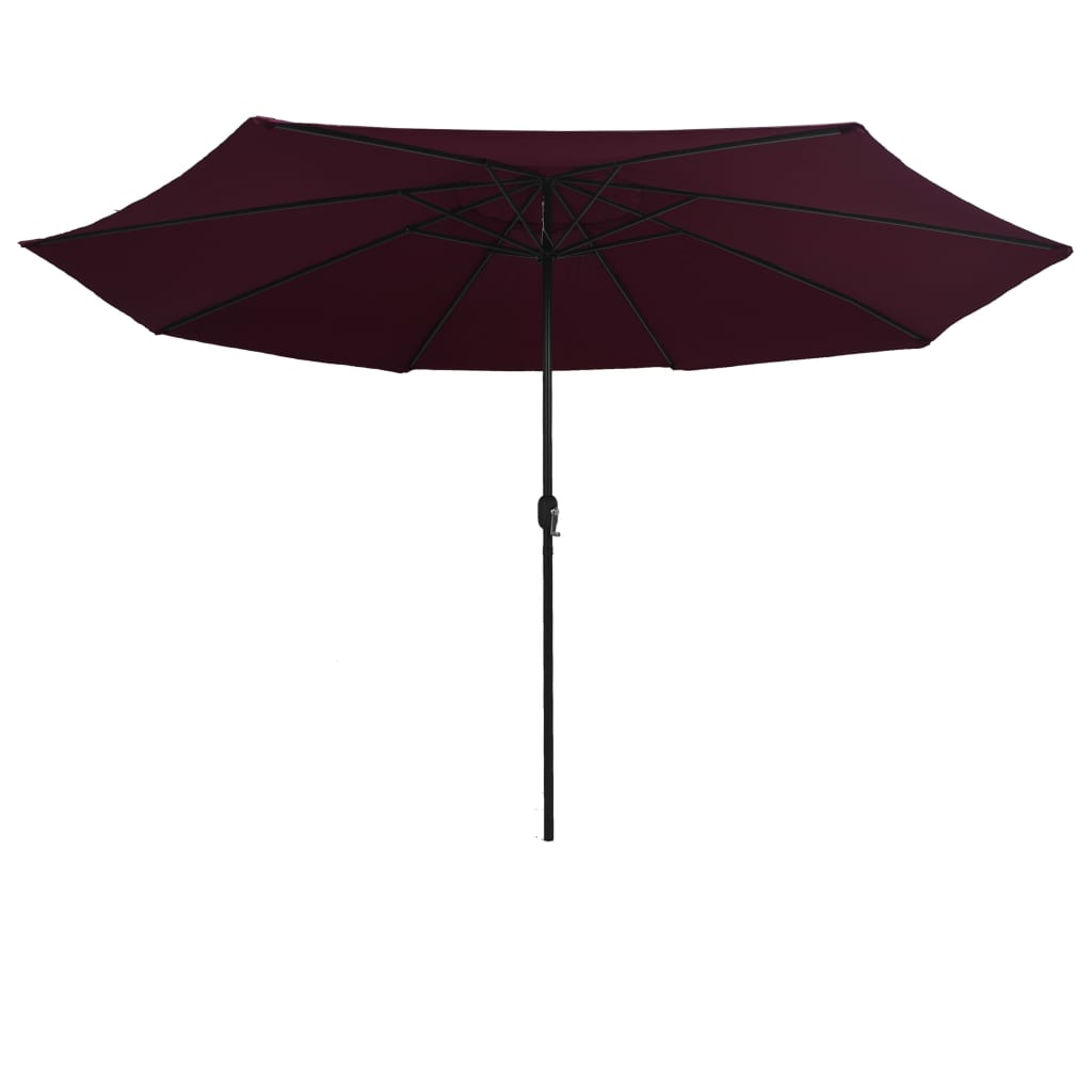 Vrtni suncobran s metalnim stupom 390 cm bordo