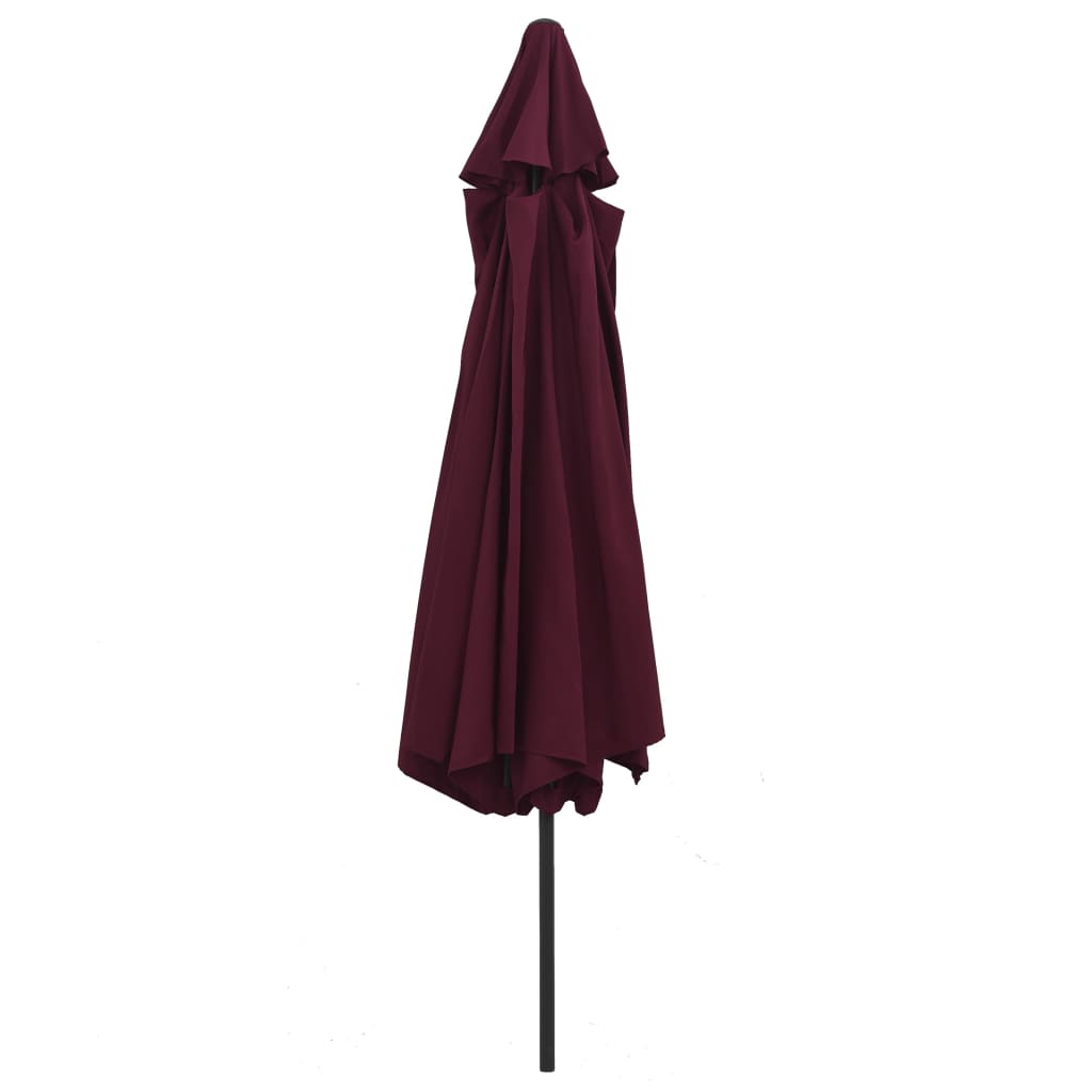 Vrtni suncobran s metalnim stupom 390 cm bordo