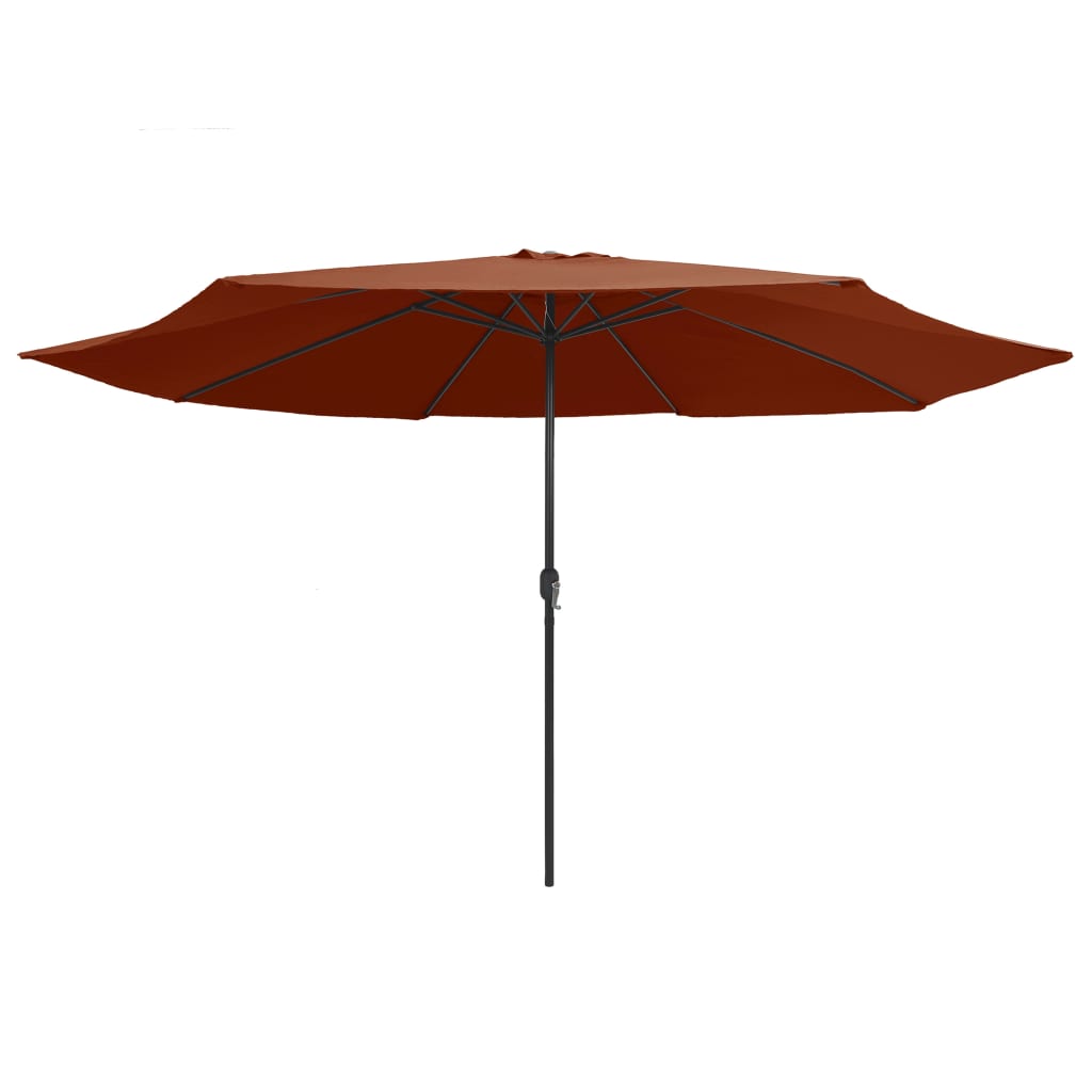 Vrtni suncobran s metalnim stupom 390 cm terakota