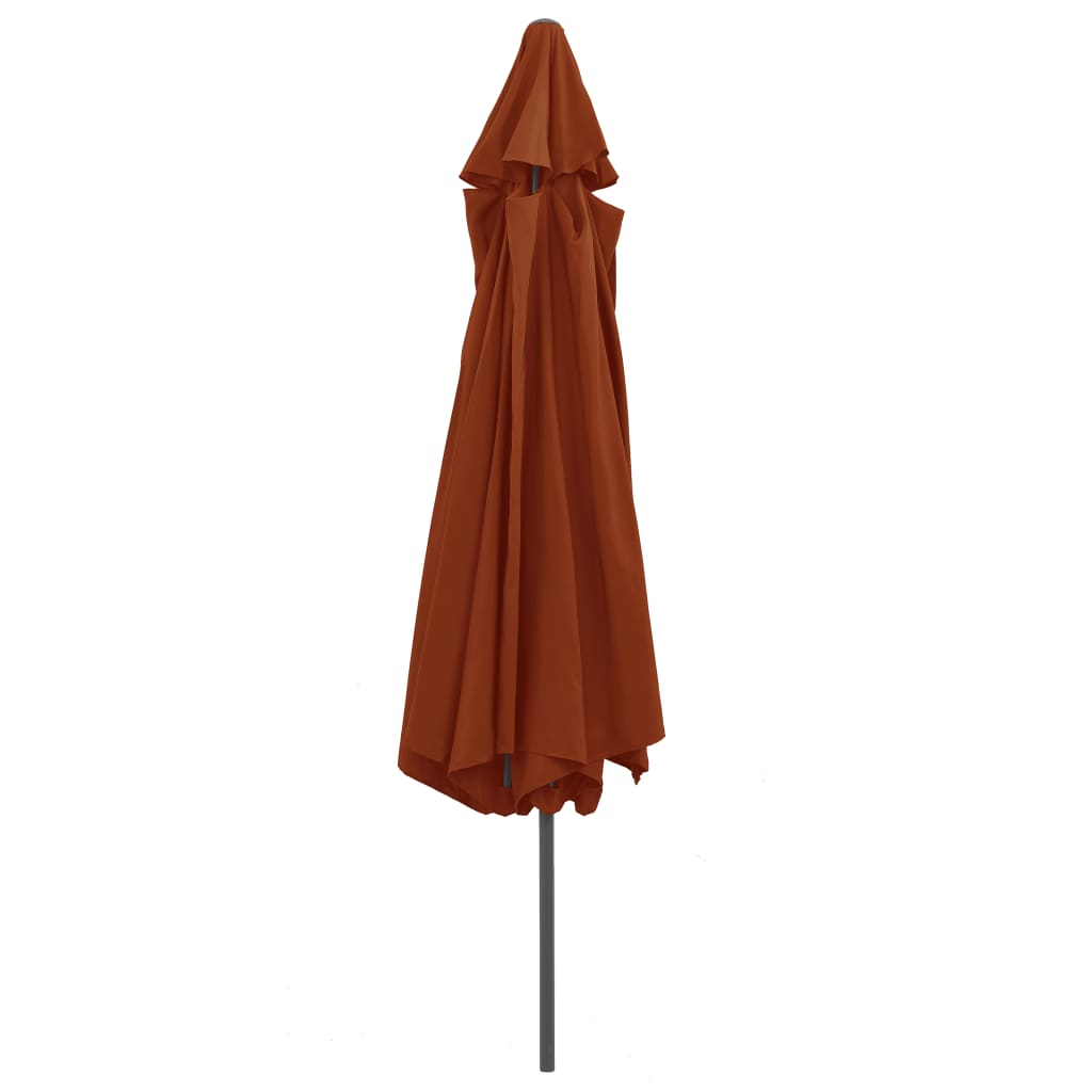 Vrtni suncobran s metalnim stupom 390 cm terakota