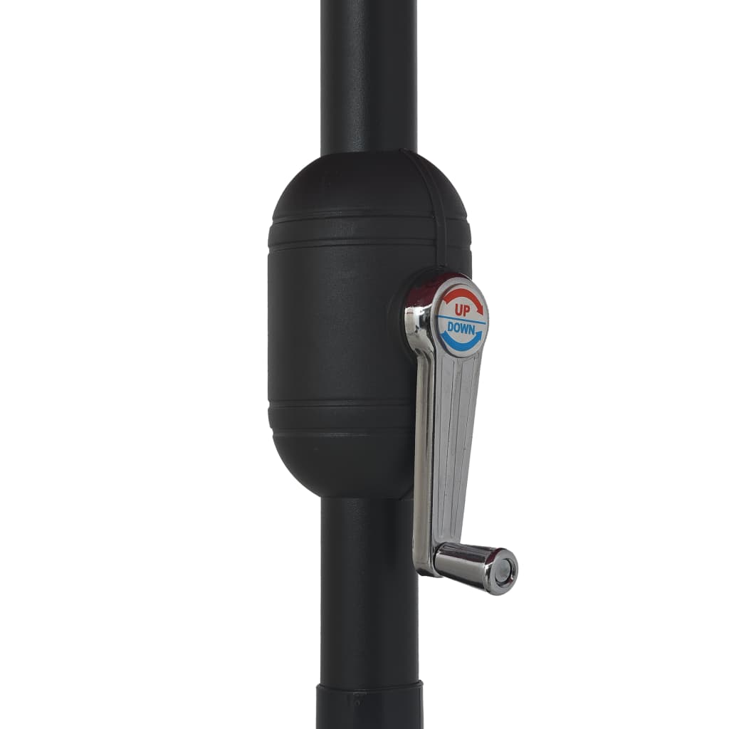 Vrtni suncobran s metalnim stupom 390 cm crni