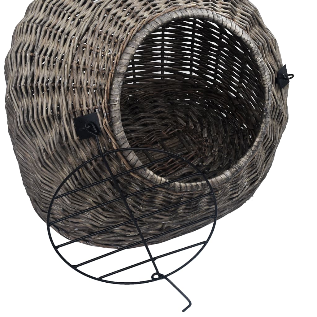 Transporter za mačke sivi 50 x 42 x 40 cm od prirodne vrbe
