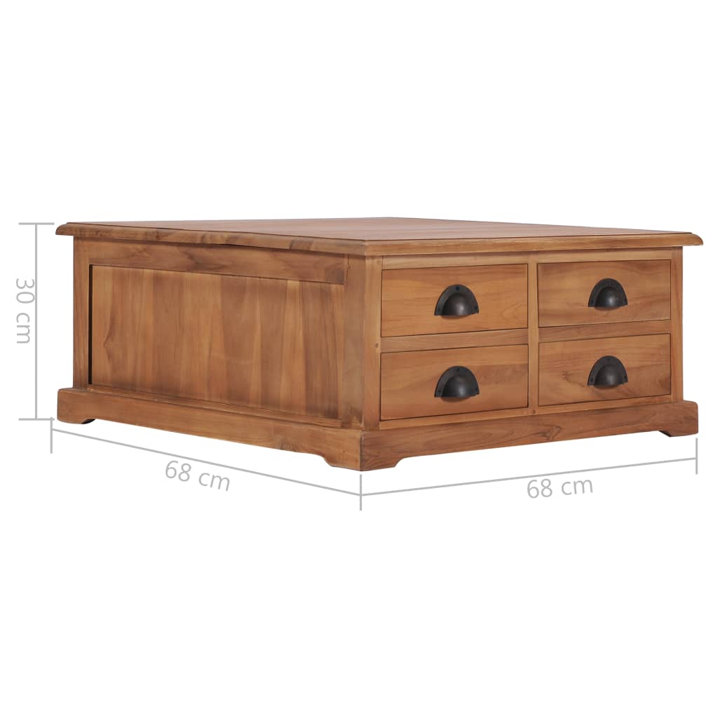 Stolić za kavu 68 x 68 x 30 cm od masivne tikovine
