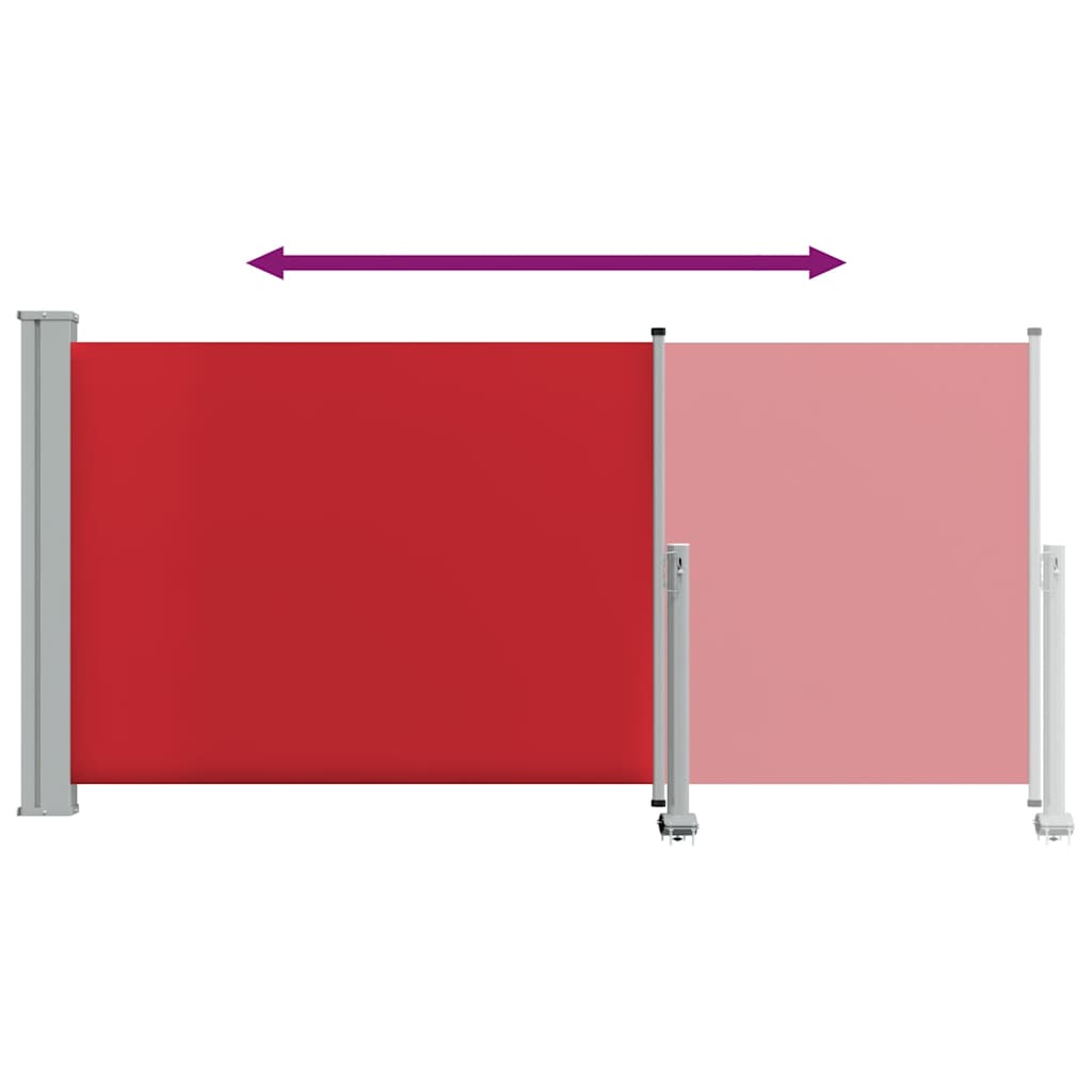 Uvlačiva bočna tenda za terasu 120 x 300 cm crvena
