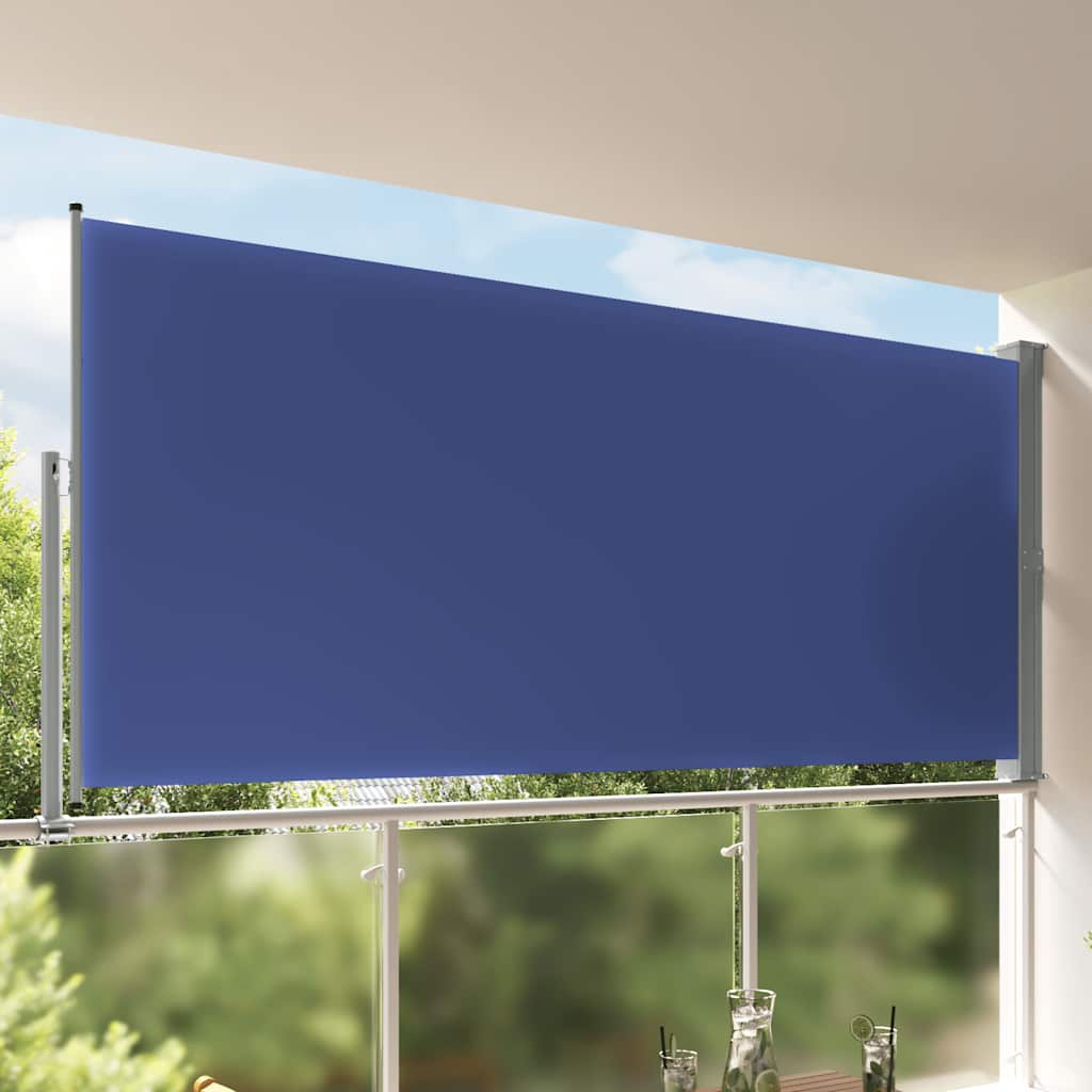 Uvlačiva bočna tenda za terasu 160 x 300 cm plava