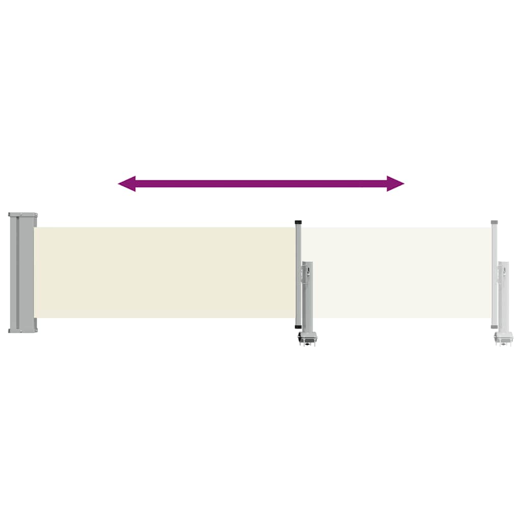 Uvlačiva bočna tenda za terasu 60 x 300 cm krem