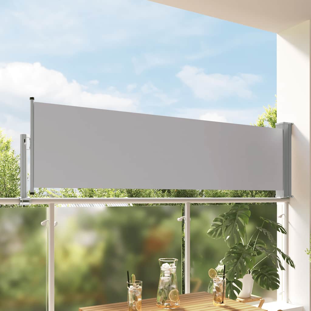 Uvlačiva bočna tenda za terasu 80 x 300 cm siva