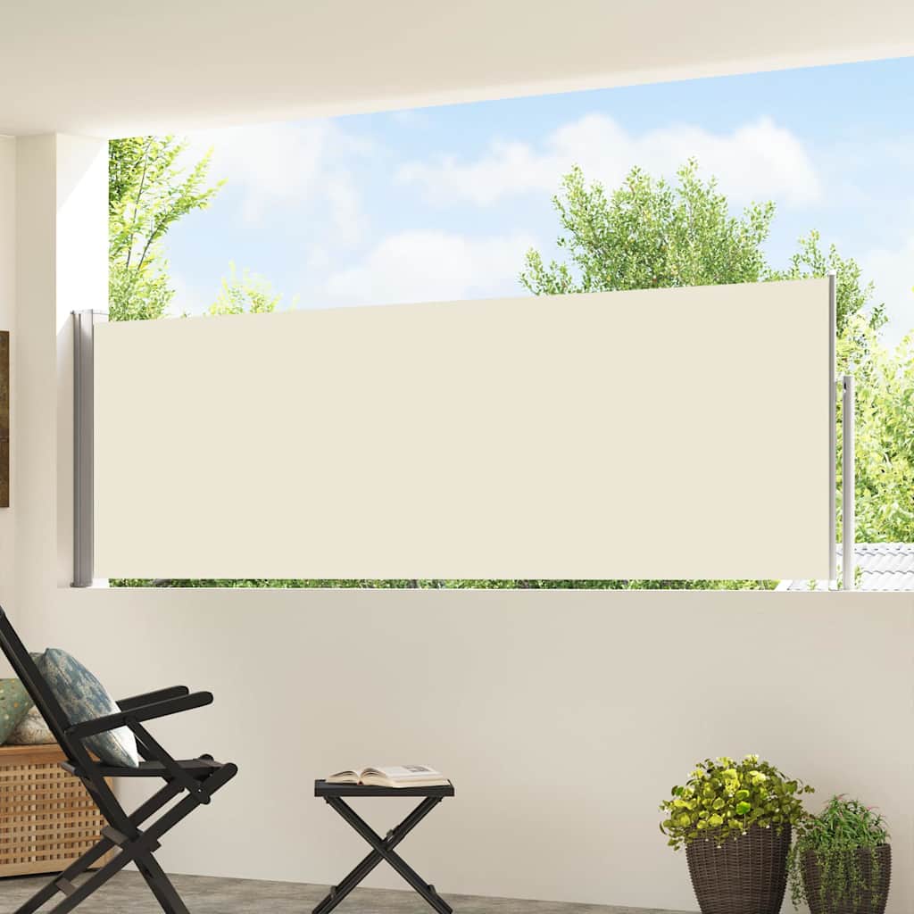 Uvlačiva bočna tenda za terasu 100 x 500 cm krem