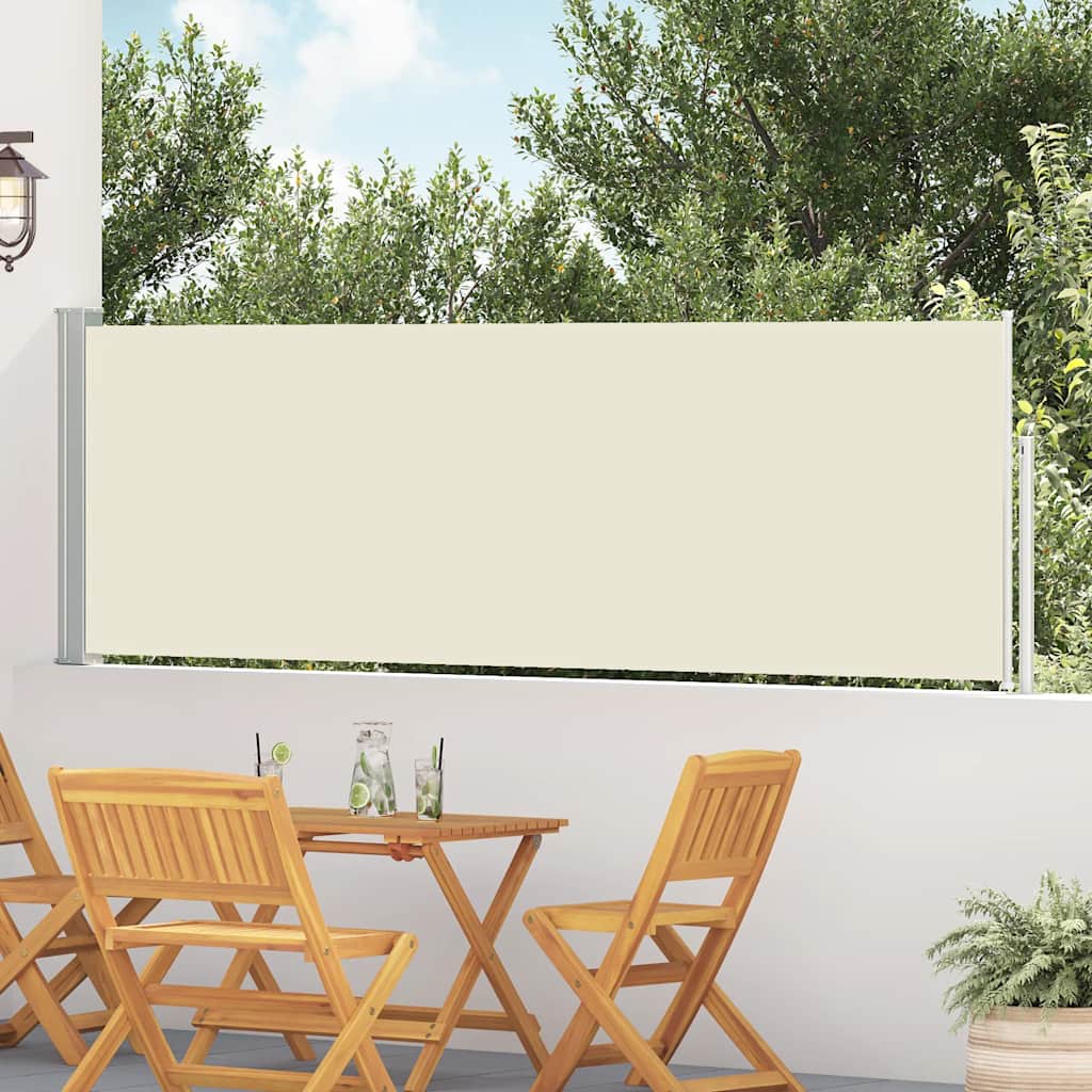 Uvlačiva bočna tenda za terasu 100 x 500 cm krem