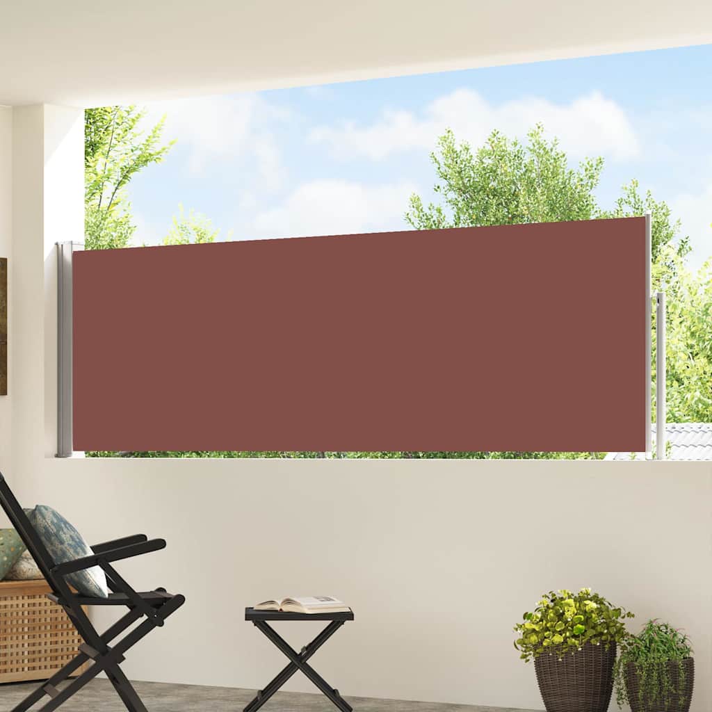 Uvlačiva bočna tenda za terasu 100 x 500 cm smeđa