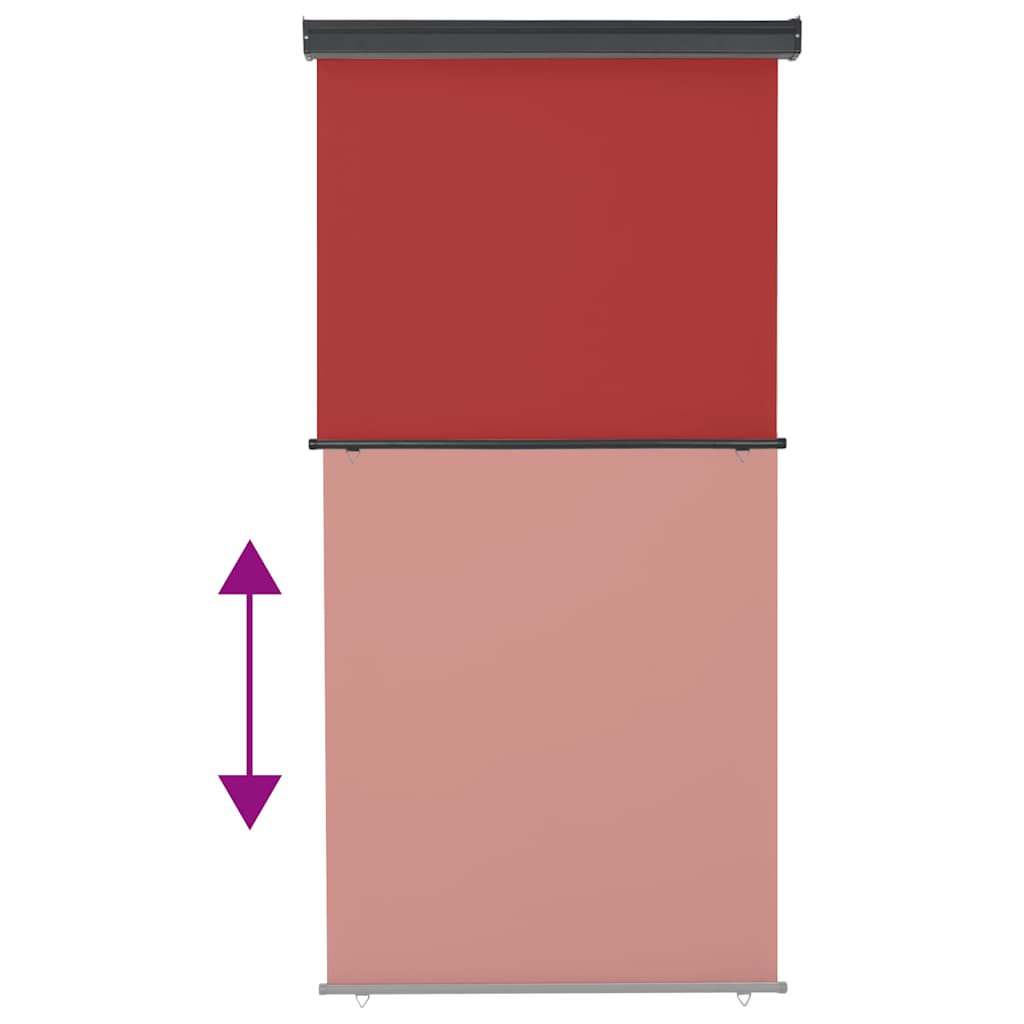 Balkonska bočna tenda 125 x 250 cm crvena