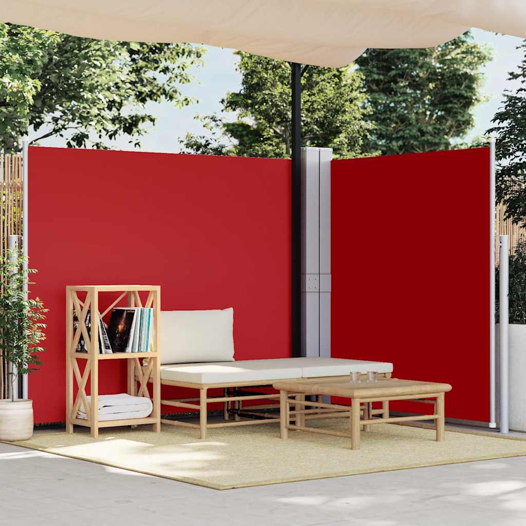 Uvlačiva bočna tenda 170 x 600 cm crvena