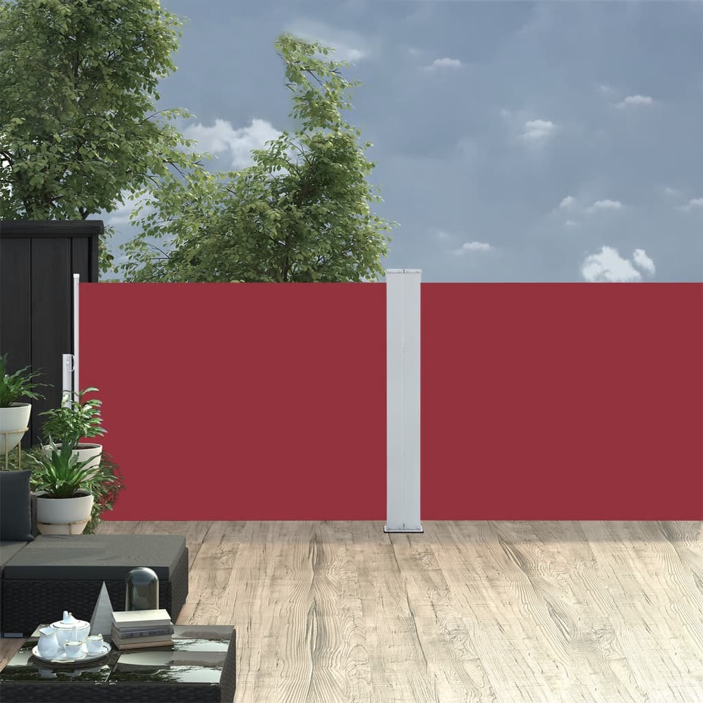 Uvlačiva bočna tenda 100 x 1000 cm crvena