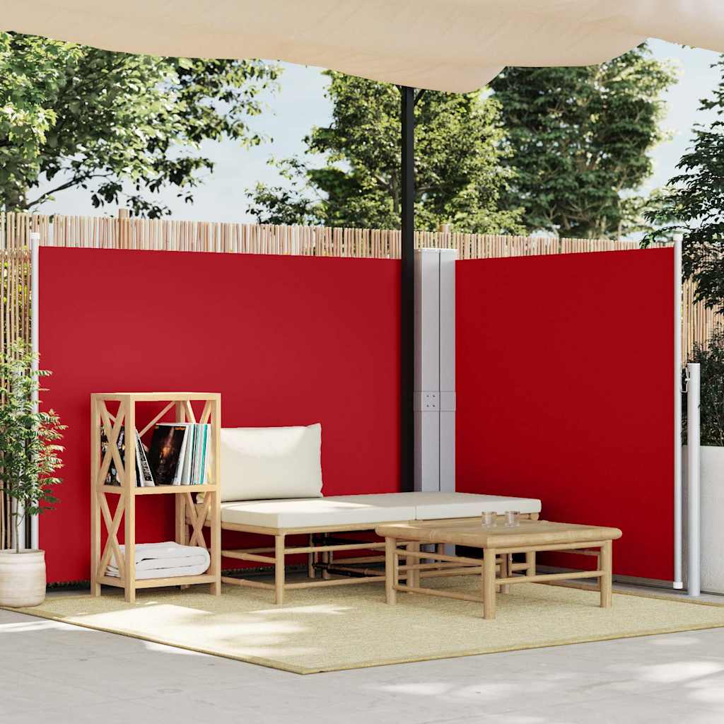 Uvlačiva bočna tenda 140 x 1000 cm crvena